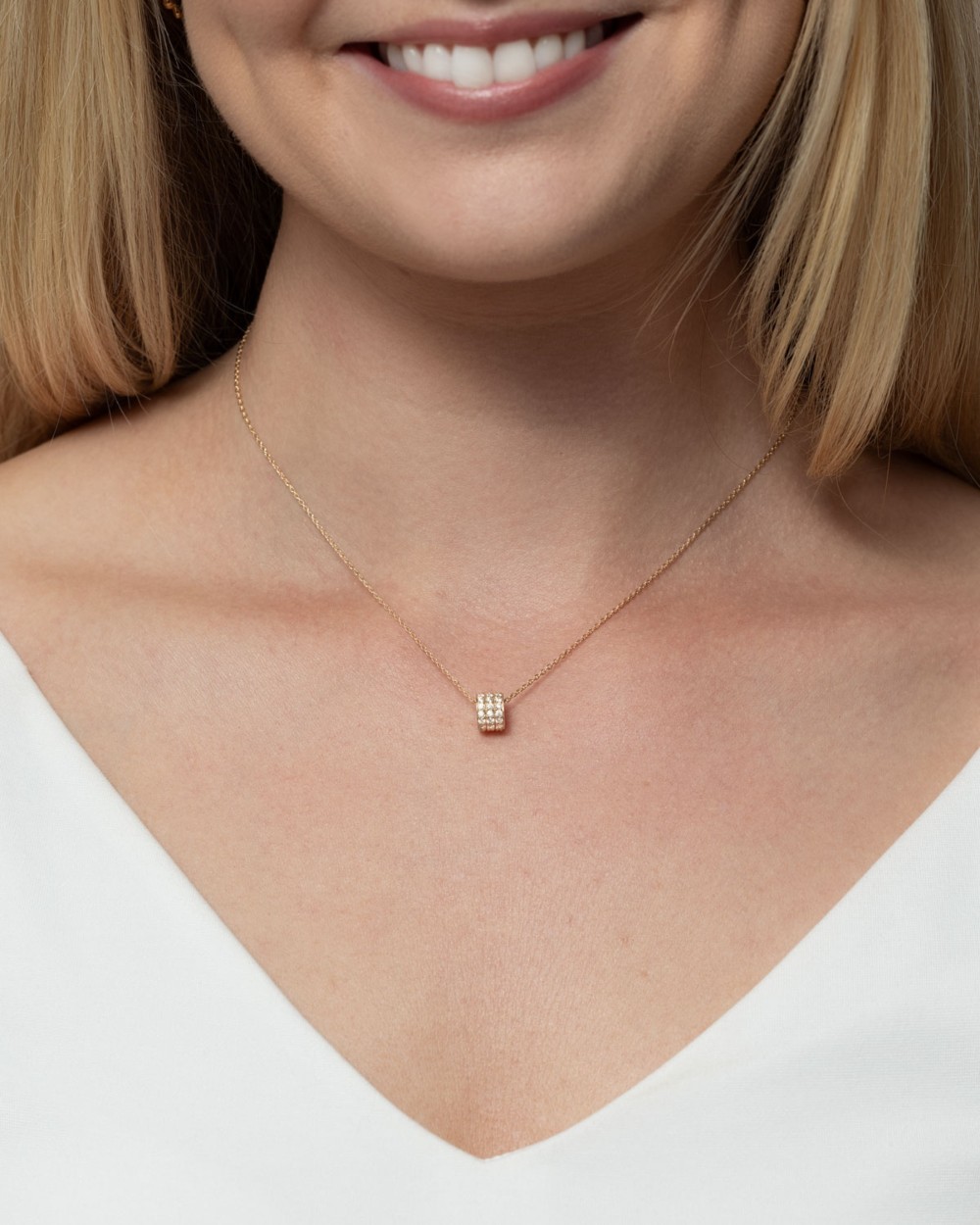 Forgylt sølvkjede med cubic zirkonia