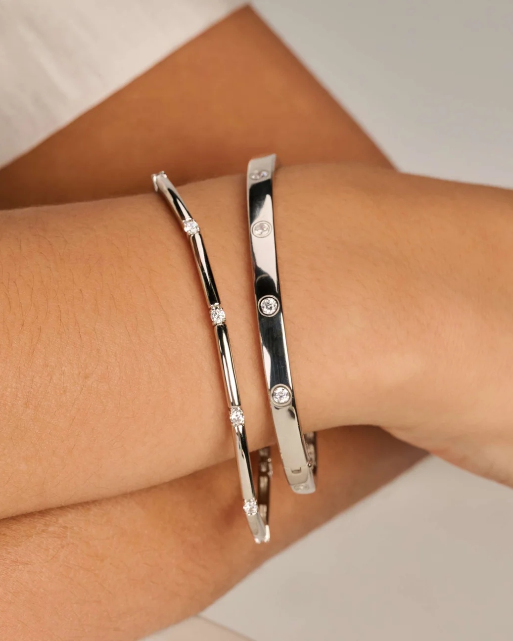 Ti Sento armbånd i rhodinert sølv med zirkonia
