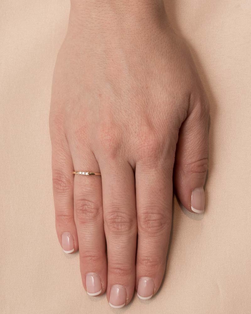 3-stens diamantring 0,06 ct