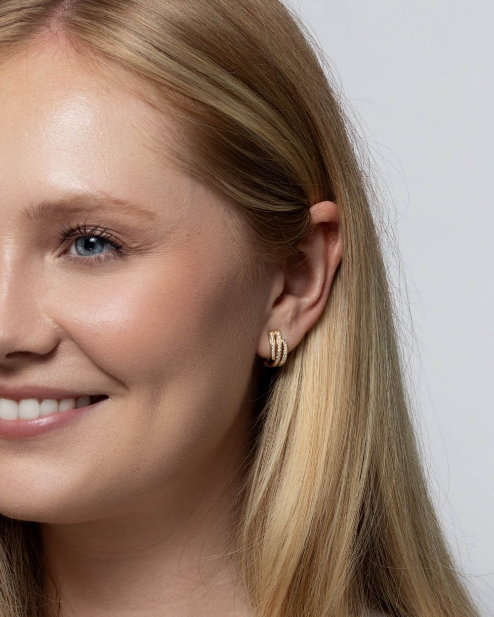 Tredelt ørepynt med diamanter 0,36 ct