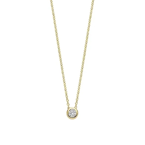 Ti Sento forgylt sølvkjede med cubic zirkonia