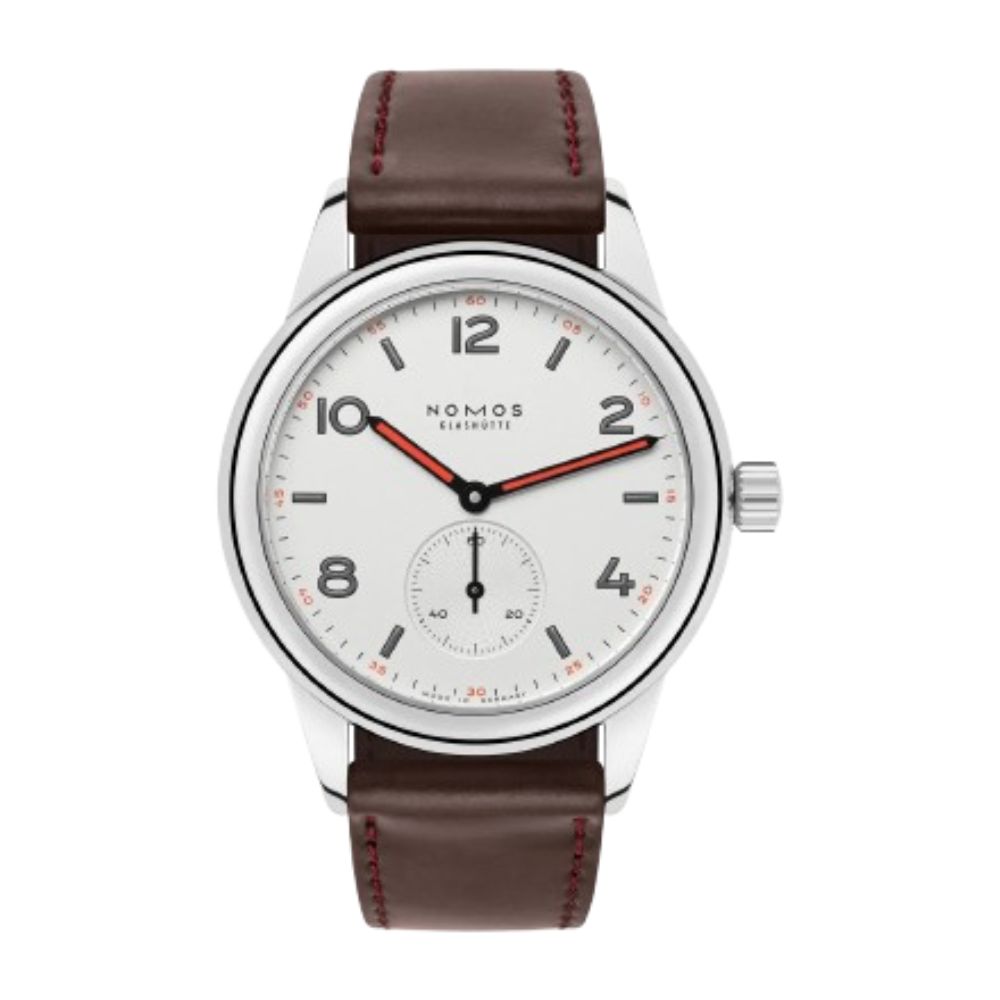 Nomos Glashütte Club Glass Back 36 mm hvit skive