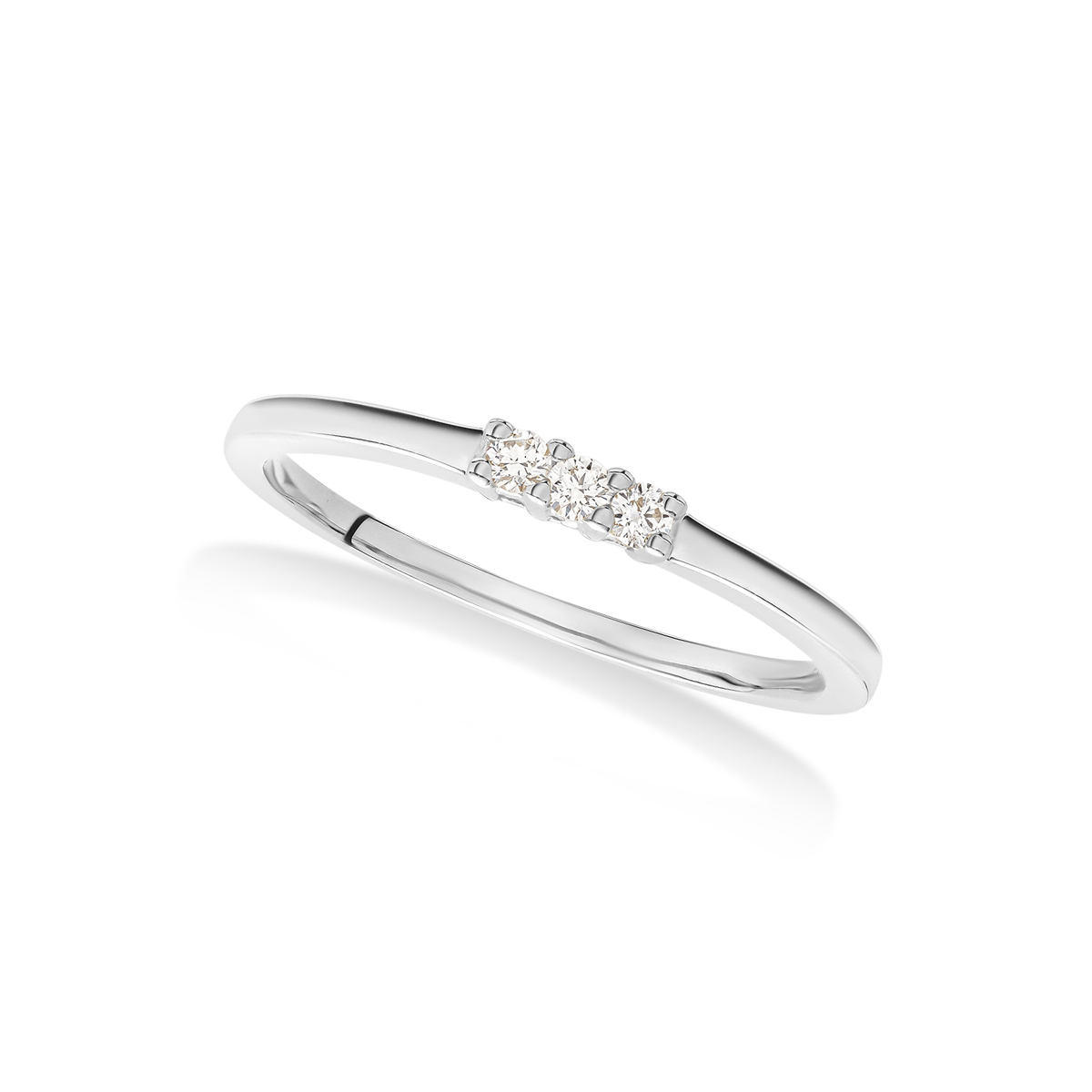 3-stens diamantring 0,06 ct