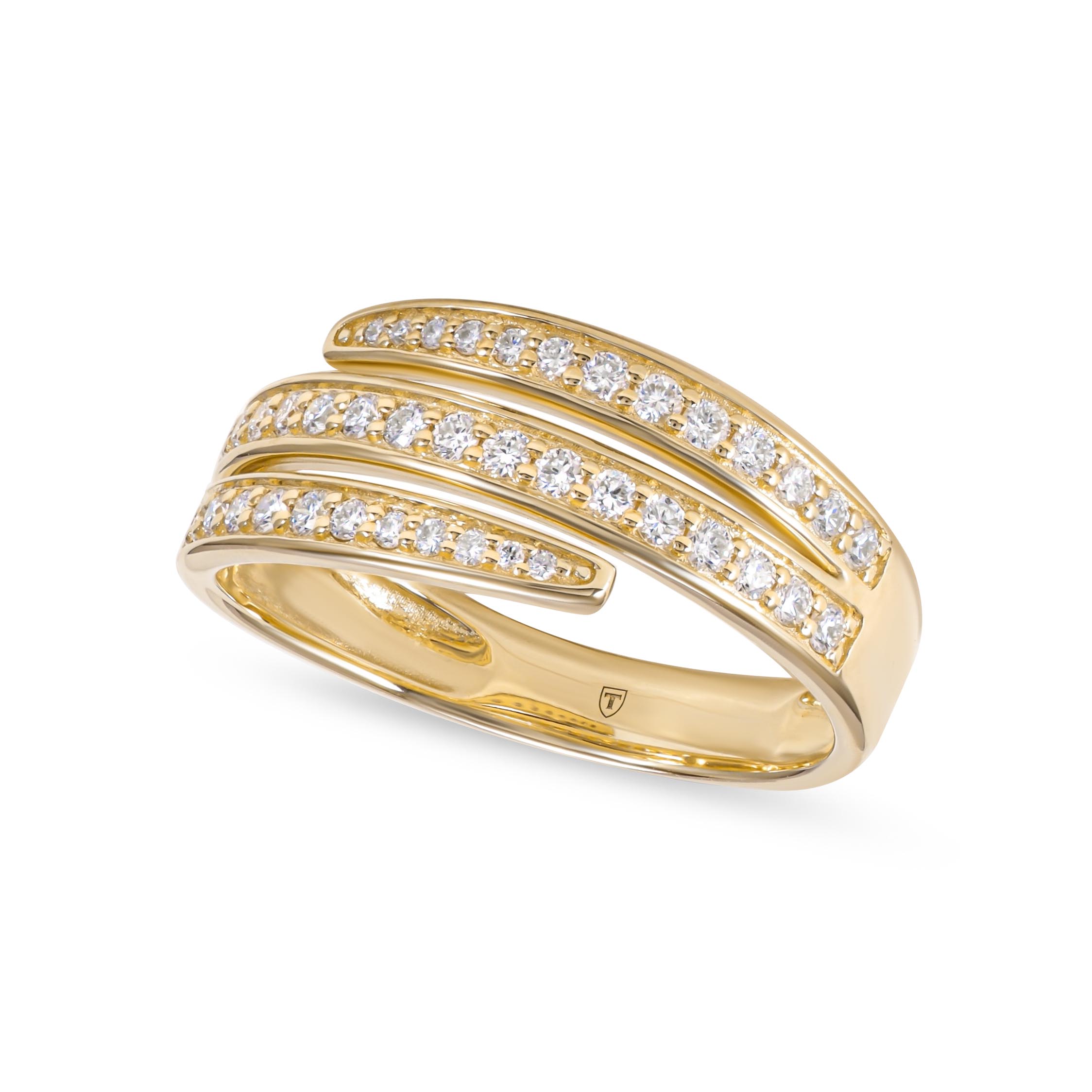 Diamantring i gult gull 0,43 ct