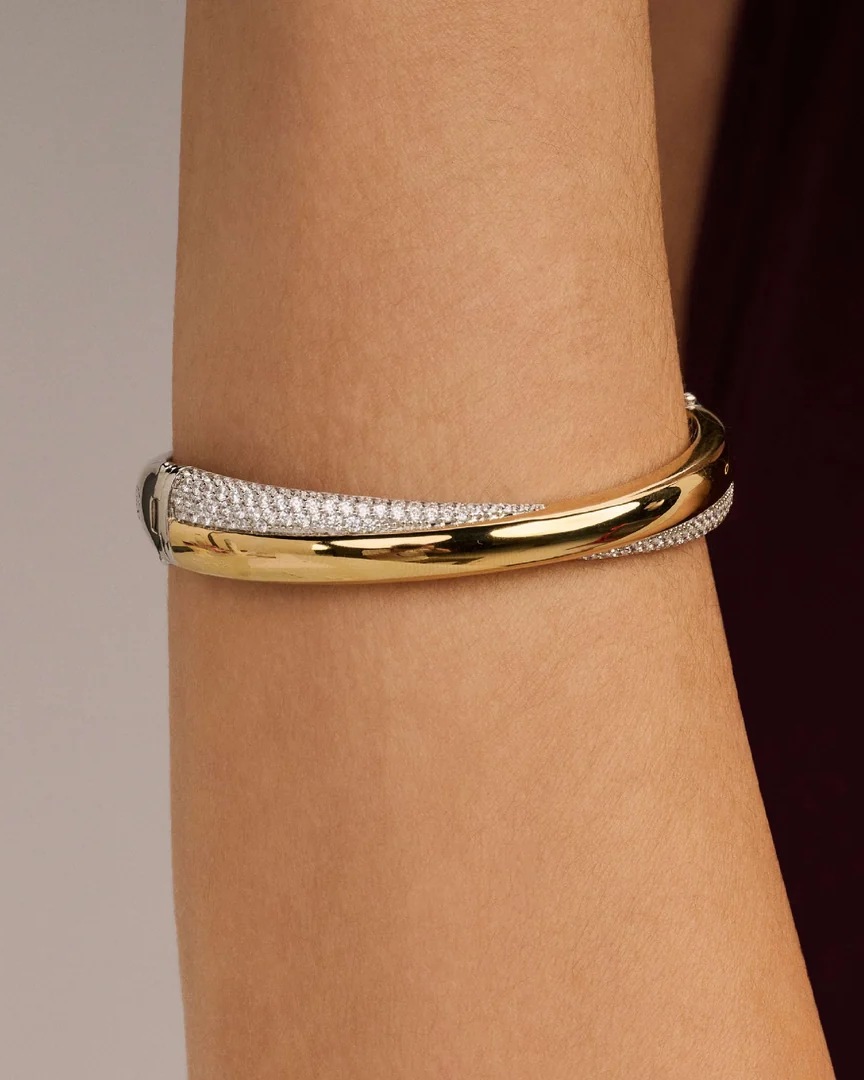 Ti Sento armring i sølv med forgylte detaljer og cubic zirkonia
