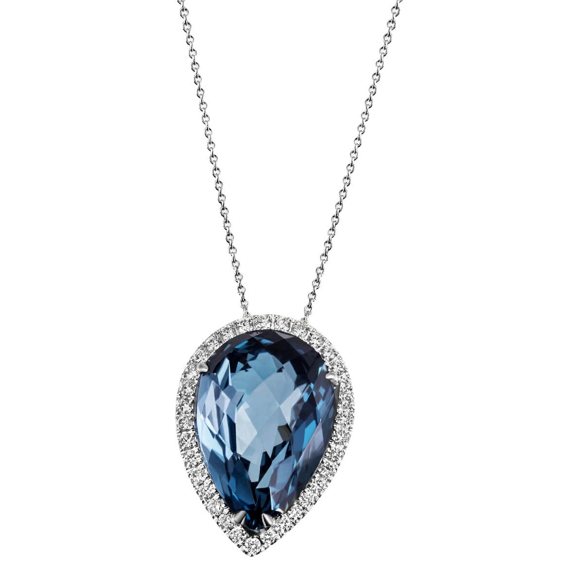 Diamantanheng 0,31 ct med London blue topas 