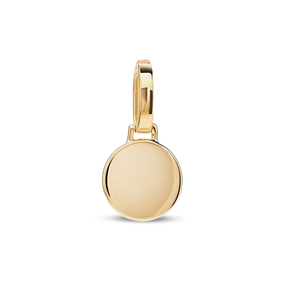 Small Rund Charm Rund plate charm i gult gull | 5577692