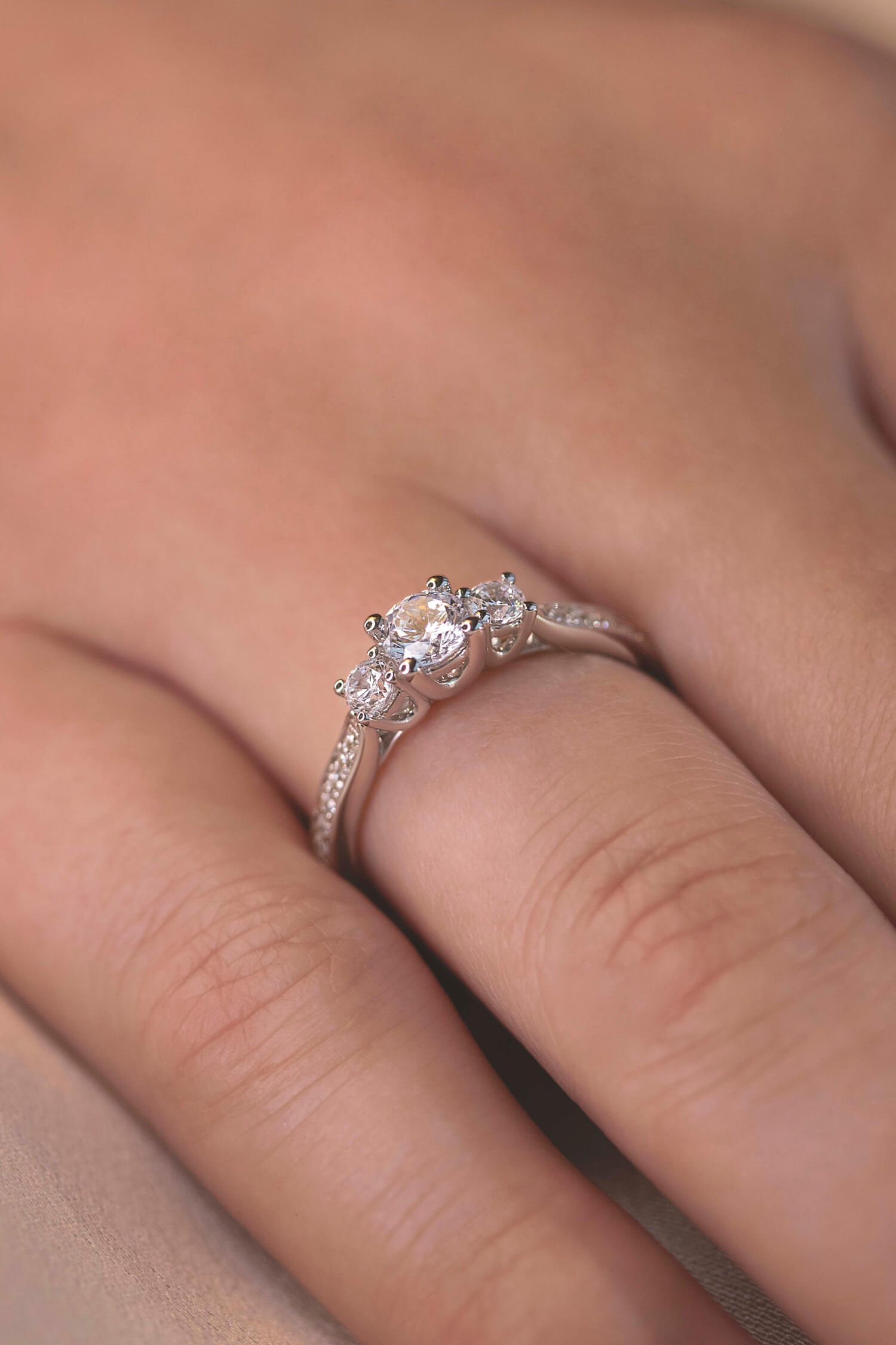 Bridal Eternity Positano 3-stens diamantring 0,62 ct