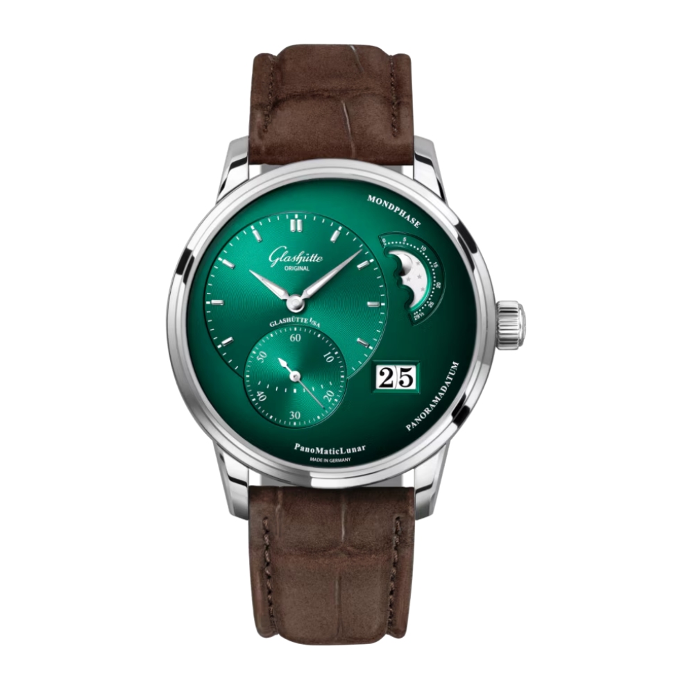 Glashütte PanoMaticLunar grønn 40 mm