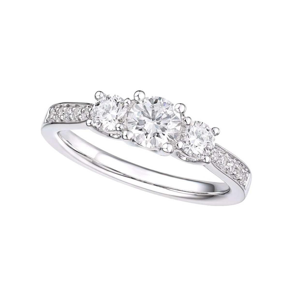Bridal Eternity Positano 3-stens diamantring 0,96 ct