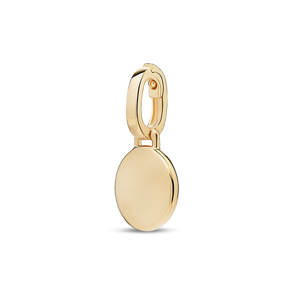 Small Rund Charm Rund plate charm i gult gull | 5577692
