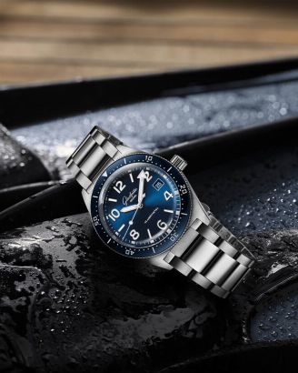 Glashütte Original SeaQ stål blå open case back 39,5 mm