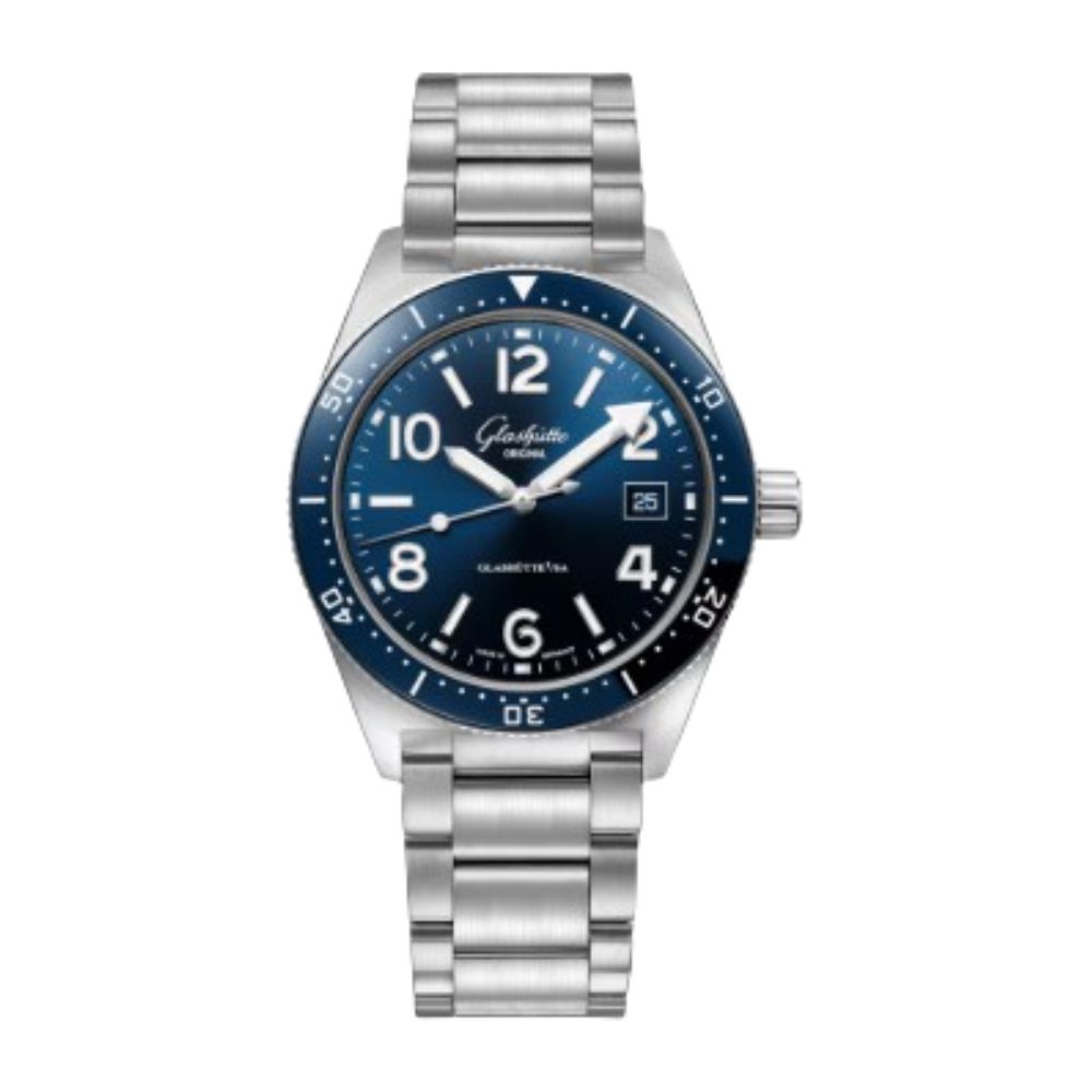 Glashütte Original SeaQ stål blå open case back 39,5 mm