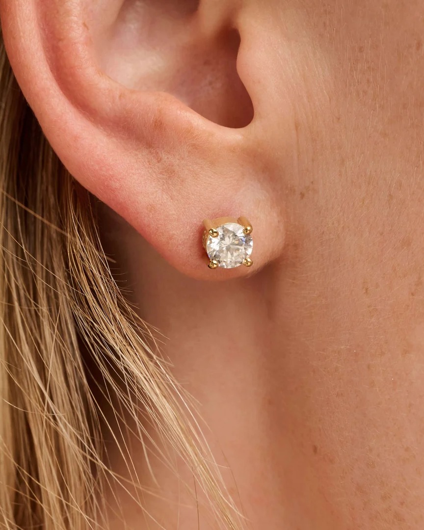 Ti Sento studs i forgylt sølv med cubic zirkonia