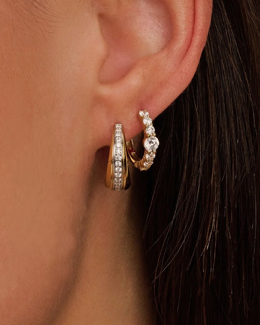 Ti Sento tofargede creoler med cubic zirkonia