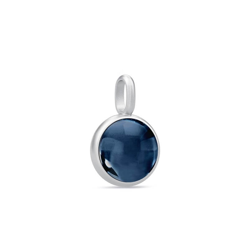 Julie Sandlau Prime sølvanheng med blå krystall