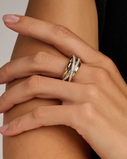 Ti Sento ring med kryssende bånd