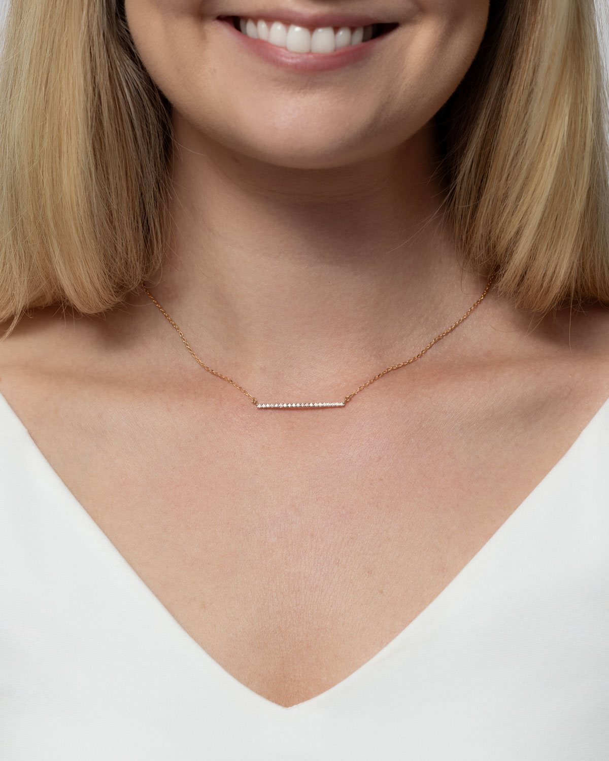 Forgylt sølvkjede med plate og cubic zirkonia